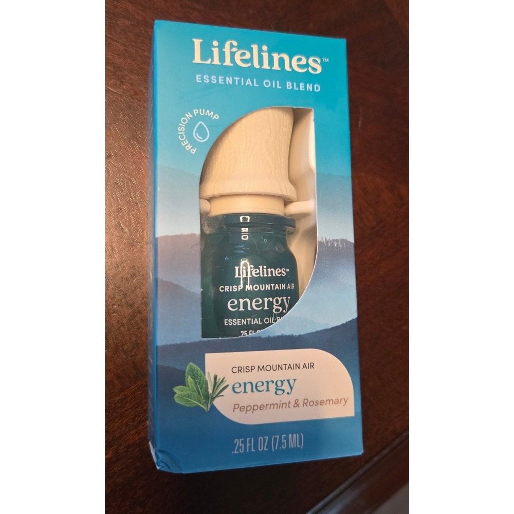 Lifelines Essential Oil Blend Crisp Mountain Air Energy Peppermint Rosemary.25oz